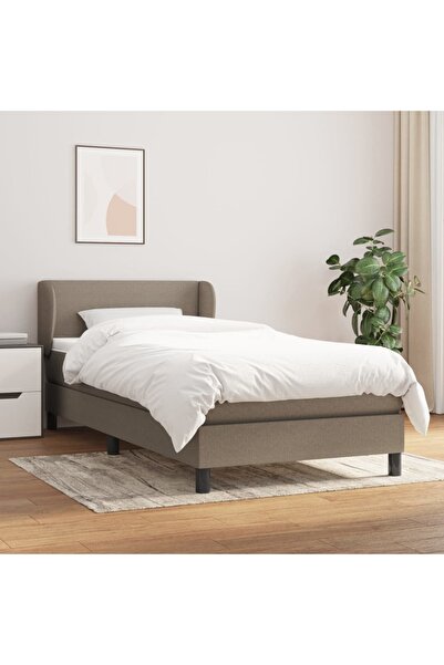 Concept Pat box spring cu saltea, gri taupe, 100x200 cm, textil