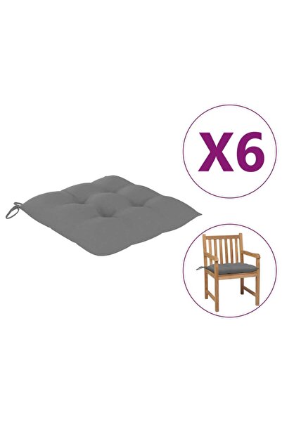 Concept Perne de scaun, 6 buc., gri, 50 x 50 x 7 cm, textil