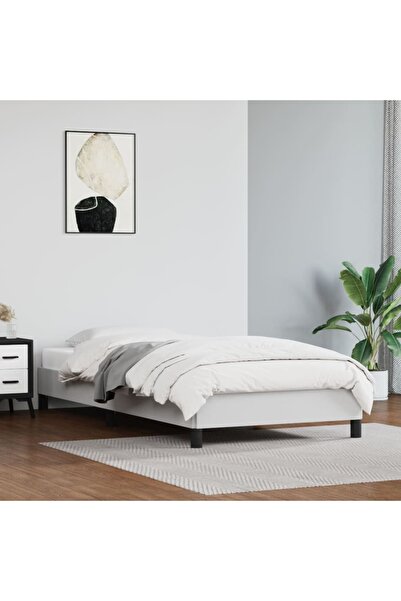 Concept Σκελετός κρεβατιού, λευκό, 100x200 cm, οικολογικό Δερμάτινο