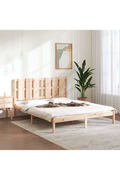 Concept Σκελετός κρεβατιού Μεγάλο μέγεθος 5FT, 150x200 εκ., Μασίφ ξύλο