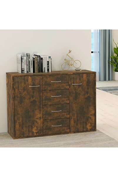 Concept Dulap lateral, stejar fumuriu, 88x30x65 cm, lemn compozit