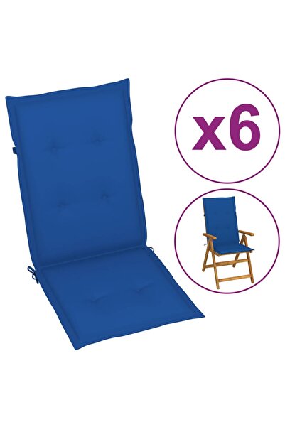Concept Μαξιλάρια καρέκλας κήπου, 6 τεμ., μπλε ρουά, 120x50x3 εκ.