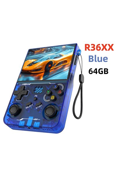 Choice37 جهاز ألعاب فيديو محمول R36S ريترو R36 ألترا أزرق بسعة 64 جيجابايت مع...