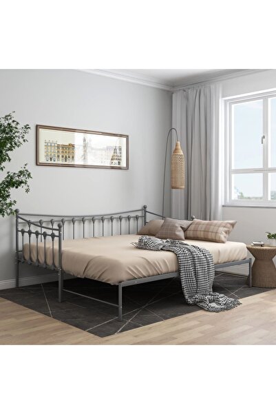 Concept Σκελετός καναπέ-κρεβάτι, γκρι, 90x200 εκ., μεταλλικός