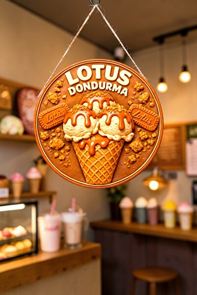 Nod Ornament de perete pentru ușă cu șnur din lemn, cu imagine de înghețată L...