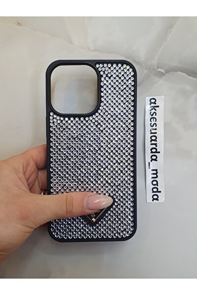 ZB Aksesuarda Moda iPhone 16 Pro Compatible Luxury Full Stone Branded Case