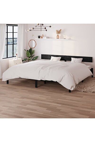 Concept Σκελετός κρεβατιού UK Super King, μαύρος, μασίφ ξύλο πεύκου 180x200 cm