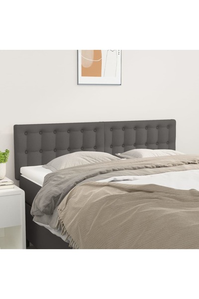 Concept Κομοδίνα, 2 τεμ., γκρι, 72x5x78/88 cm, οικολογικό Δερμάτινο