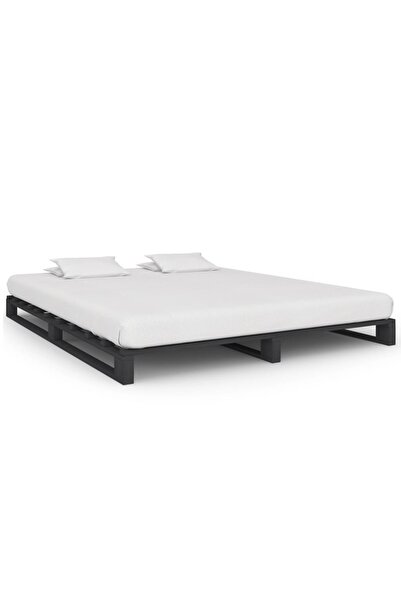 Concept Σκελετός κρεβατιού από παλέτες, γκρι, 180 x 200 cm, μασίφ ξύλο πεύκου