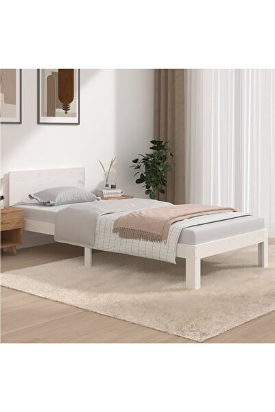 Concept Σκελετός κρεβατιού, λευκό, 90x200 cm, μασίφ ξύλο πεύκου