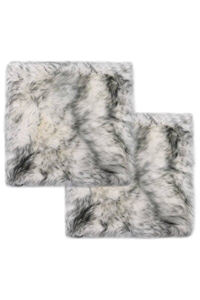 Concept Μαξιλάρια καρέκλας 2 τεμ., σκούρο γκρι, 40x40 εκ., φυσικό Δερμάτινο