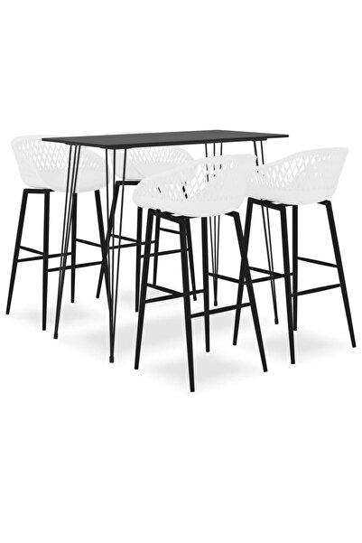Concept Set mobilier de bar, 5 piese, negru și alb