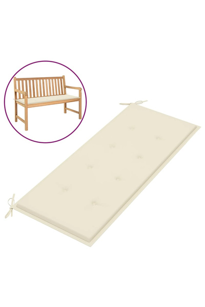 Concept Μαξιλάρι παγκάκι κήπου, κρεμ, 120x50x3 εκ.