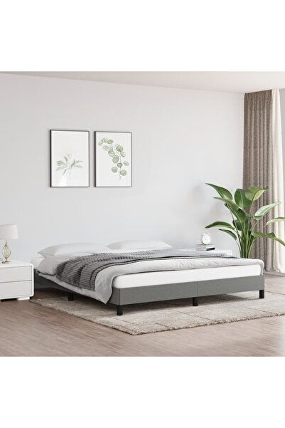 Concept Cadru de pat, gri închis, 180 x 200 cm, material textil