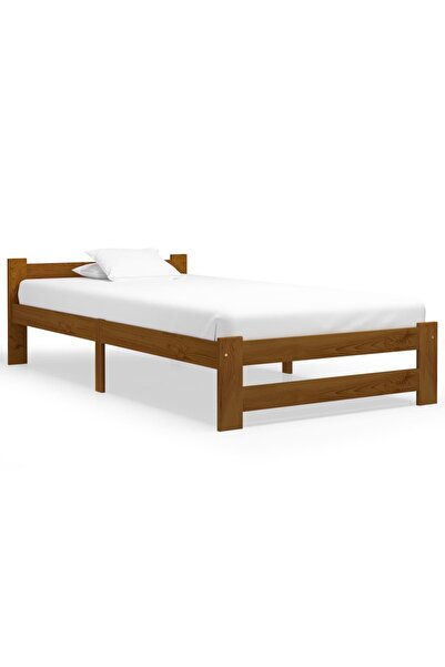 Concept Σκελετός κρεβατιού, μελί καφέ, 90 x 200 εκ., μασίφ ξύλο πεύκου