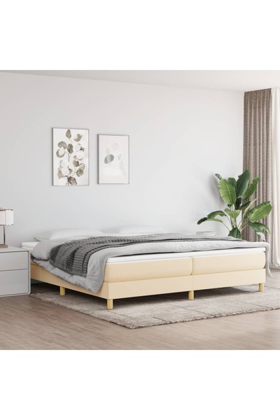 Concept Cadru de pat box spring, crem, 200x200 cm, textil