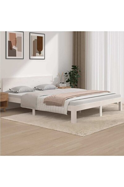 Concept Σκελετός κρεβατιού, λευκό, 160x200 cm, μασίφ ξύλο πεύκου