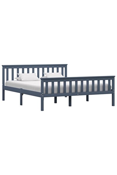 Concept Σκελετός κρεβατιού, γκρι, 160 x 200 εκ., μασίφ ξύλο πεύκου