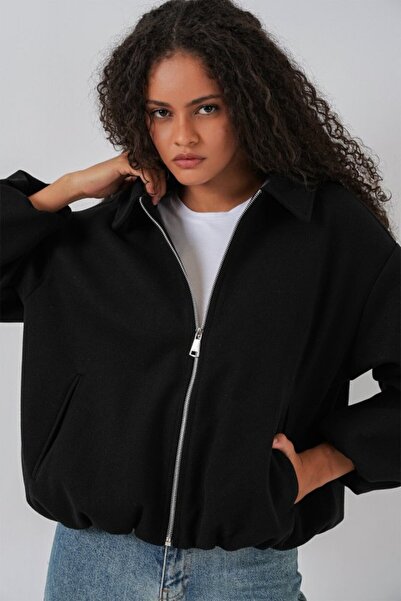 COjans Drawstring Oversized Cashmere Jacket 0728 - Black