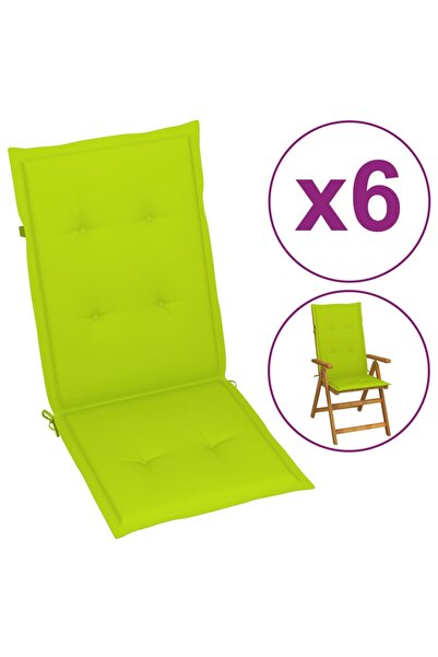 Concept Μαξιλάρια καρέκλας κήπου, 6 τεμ., φωτεινό πράσινο, 120x50x3 εκ.