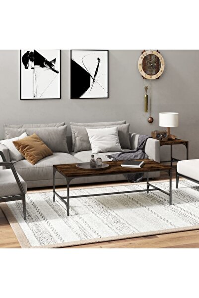 vidaxl Τραπεζάκι σαλονιού, καπνιστή δρυς, 100x50x35 εκ., επεξεργασμένο ξύλο