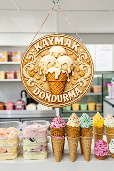 Nod Ice Cream Visual Wooden Stringed Door Wall Ornament Nostalgic Sweet Shop ...