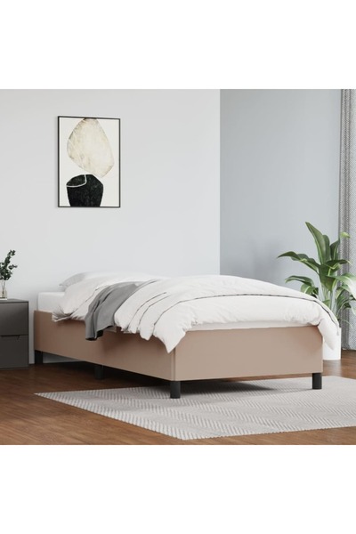 Concept Σκελετός κρεβατιού, καπουτσίνο, 100x200 εκ., οικολογικό Δερμάτινο