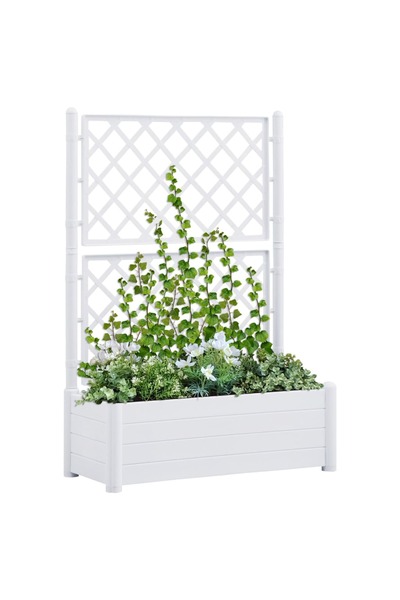 Concept Γλάστρα κήπου με πέργκολα, λευκή, 100 x 43 x 142, PP