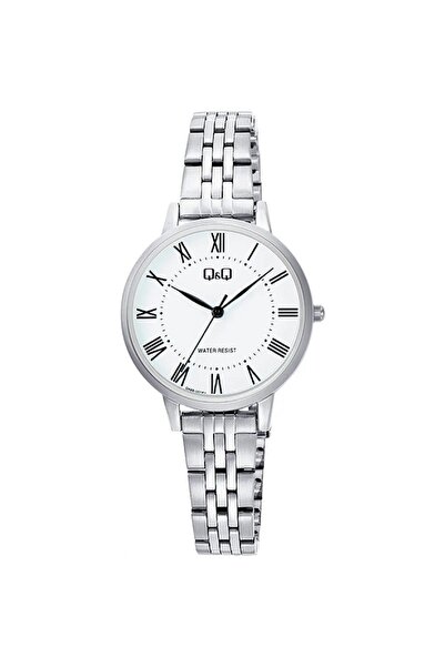 Q&Q Watch Q48B-001PY, silver, 30mm case, white dial, Roman numerals, steel br...