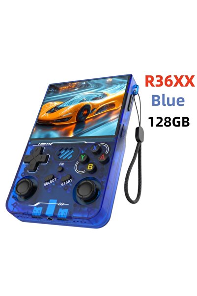 Choice38 جهاز ألعاب فيديو محمول R36S ريترو R36 ألترا أزرق بسعة 128 جيجابايت م...