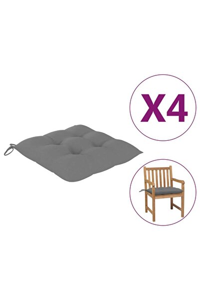 Concept Perne de scaun, 4 buc., gri, 50 x 50 x 7 cm, textil