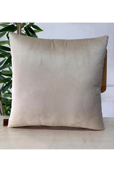 Elanora Home غطاء وسادة فاخر ناعم من المخمل باللون البيج، ذو ملمس ناعم، أنيق ...