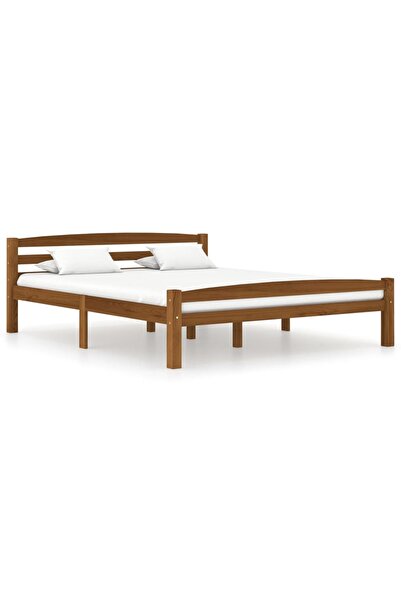 Concept Σκελετός κρεβατιού, μελί καφέ, 160x200 εκ., μασίφ ξύλο πεύκου