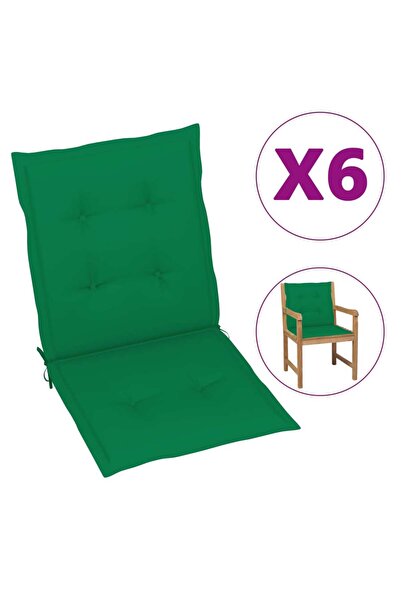 Concept Μαξιλάρια καρέκλας κήπου, 6 τεμ., πράσινο, 100 x 50 x 3 εκ.