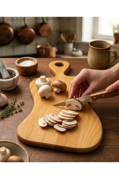BOZKURT CNC Wooden Curved Cutting and Presentation Board Stylish Decorative