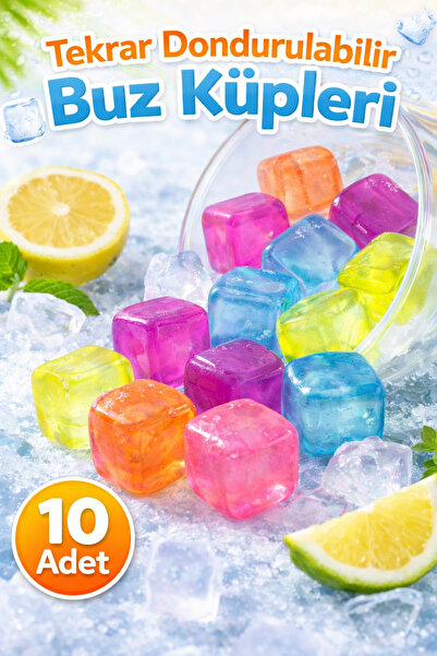 KEA Renkli Buz Küpü Seti 10’lu Tekrar Dondurulabilir Pratik İçecek Soğutucu
