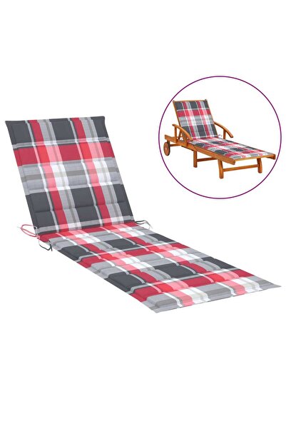 Concept Pernă de șezlong, roșu carouri, 200 x 50 x 3 cm material textil