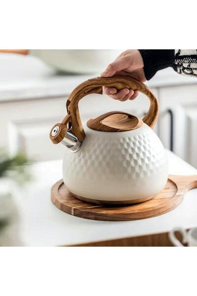 Saule Modern Tasarım Düdüklü Kettle 3L Paslanmaz Çelik Ergonomik Su Isıtıcı Ç...