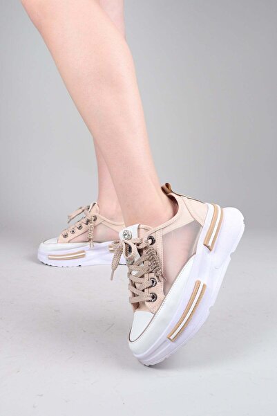 Birikon Feli Stone-Embellished File Sneakers S Bej