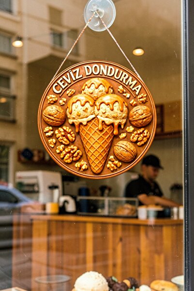 Nod Ornament de perete pentru ușă cu șnur din lemn, cu design cu înghețată de...