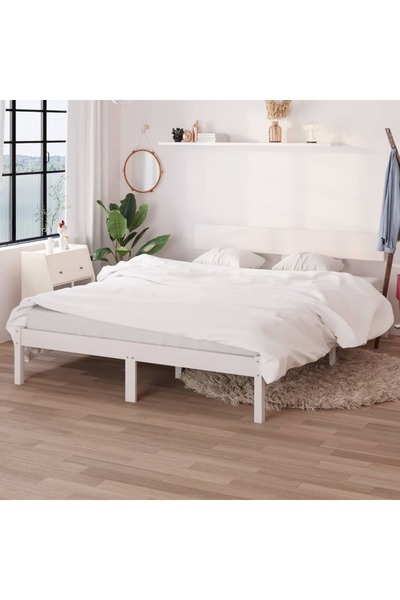 Concept Σκελετός κρεβατιού, λευκό, 140x190 cm, μασίφ ξύλο πεύκου