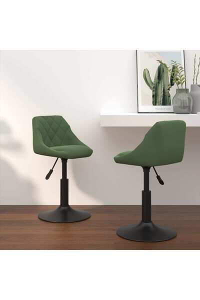 Concept Scaune de bucătărie pivotante, 2 buc., verde închis, catifea