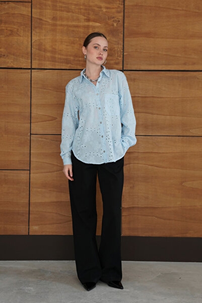 ASEDE Embroidered Eyelet Embroidery Embroidered g Guipure Lace D Woven Shirt
