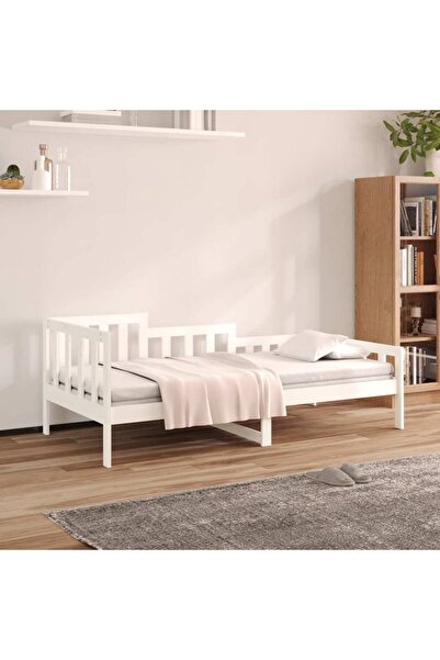 Concept Κρεβάτι ημέρας, λευκό, 90x200 εκ., μασίφ ξύλο πεύκου