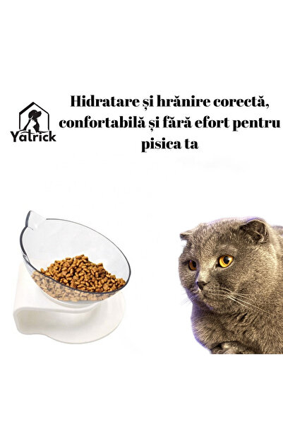 Yatrick Bol de apă sau mâncare pentru animale, elevat și înclinat, cu suport ...