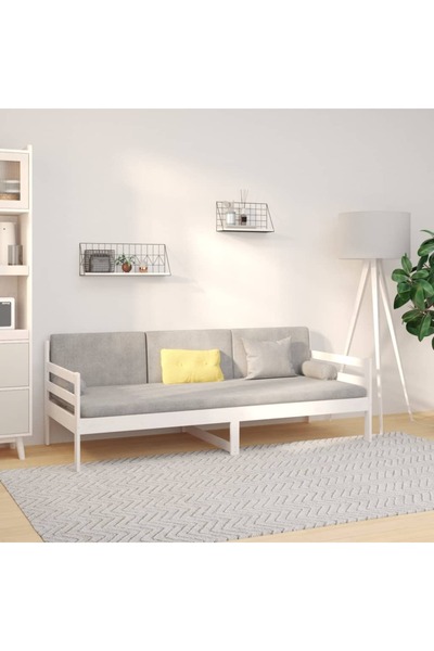 Concept Pat de zi, alb, 80x200 cm, lemn masiv de pin