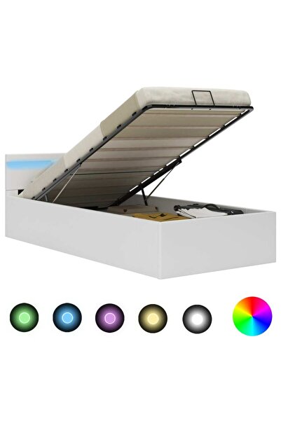 Concept Υδραυλικό πλαίσιο κρεβατιού με συρόμενο LED λευκό 90x200 cm οικολογικ...