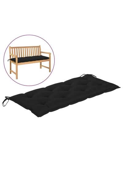Concept Pernă pentru bancă de grădină, negru, 120x50x7 cm, textil