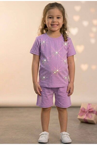 renkli diyar Girl's cotton set with summer shorts