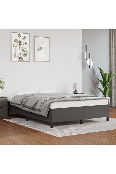 Concept Σκελετός κρεβατιού, γκρι, 140x200 cm, οικολογικό Δερμάτινο